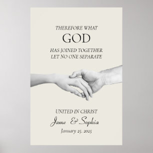 Poster Bible Verse Matthieu 19:6 - Foi chrétienne Mariage