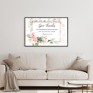 Poster Bible Verse Mur Art, 1 Thessaloniciens 5:18