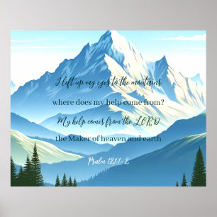 Poster Bible Verse Psaume 121:1-2