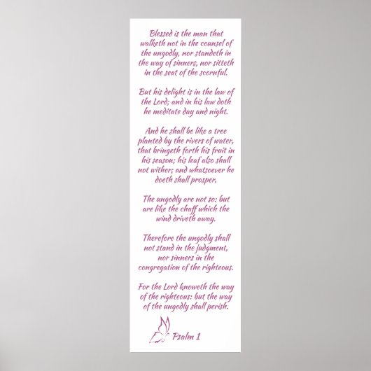 Poster Bible Verse Psaume 1 Heureux l'homme (Devant)