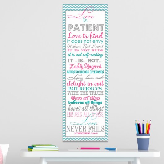 Poster Bible Verser "L'Amour Est" 1Corinthiens