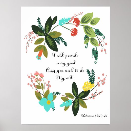 Poster Bible Verses Art - Hébreux 13:20-21 (Devant)
