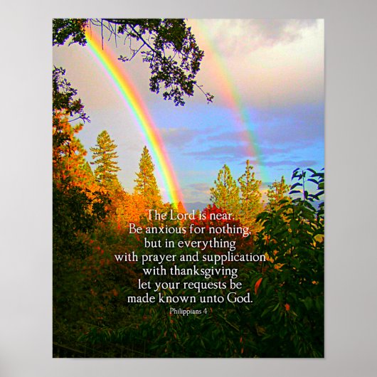 Poster Bible Verset Double Rainbow Photo Canvas Imprimer (Devant)