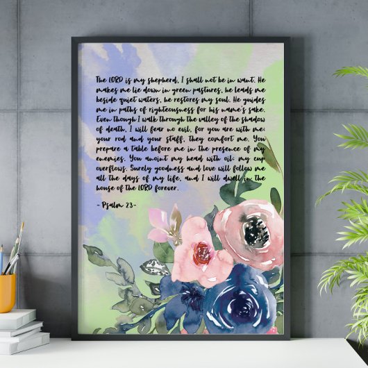Poster Bible verset floral mur art