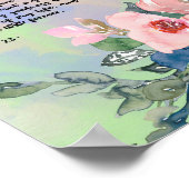 Poster Bible verset floral mur art (Coin)