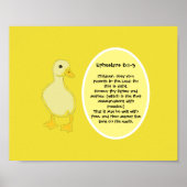 Poster Bible Verset Jaune Caneton Chambre de Bébé (Devant)