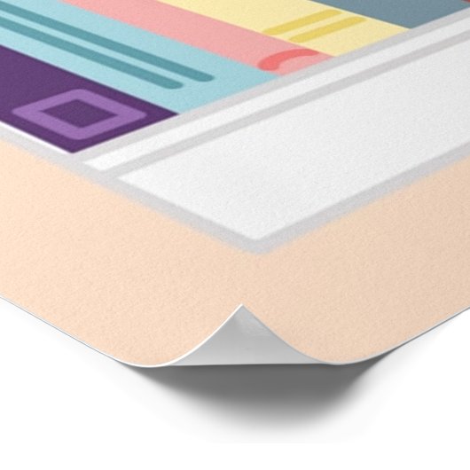 Poster Bibliothèque colorée (Coin)