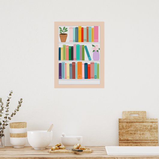 Poster Bibliothèque colorée (Cuisine)
