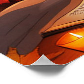 Poster Bibliothèque d'automne cosy (Coin)