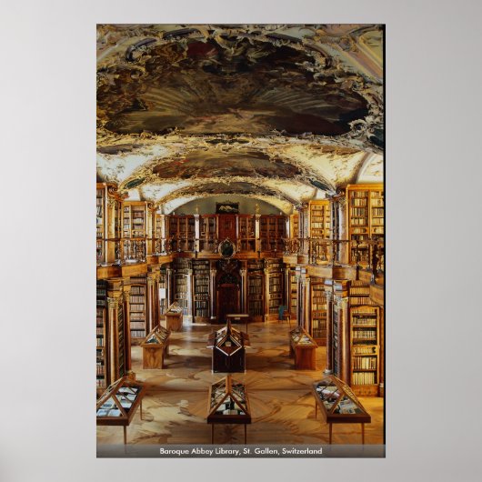Poster Bibliothèque de l'abbaye baroque, Saint-Gall, Suis (Devant)