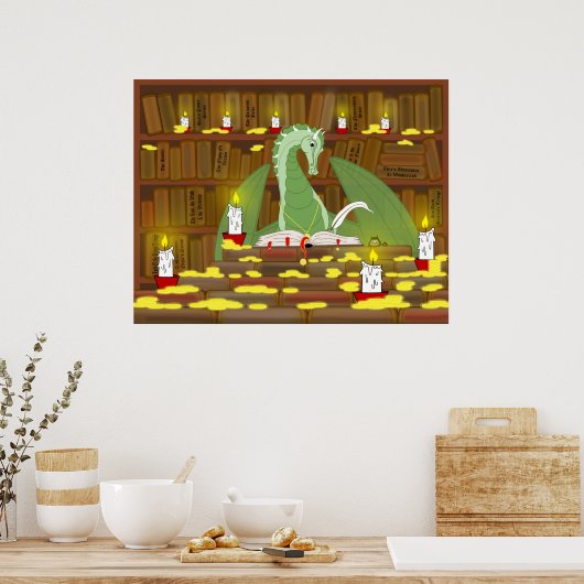 Poster Bibliothèque Dragon (Cuisine)