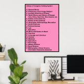 Poster Bibliothèque du Congrès Catalog System : Hot Pink (Bureau à domicile)