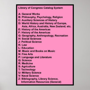 Poster Bibliothèque du Congrès Catalog System : Hot Pink 