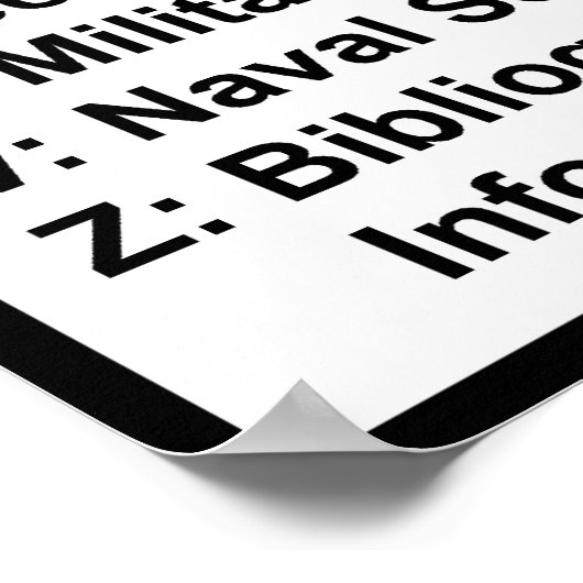 Poster Bibliothèque du Congrès Catalog System : White w H (Coin)