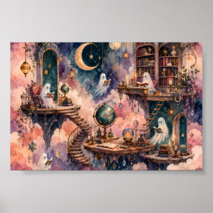 Poster Bibliothèque Fantôme Fantaisiste Art Académique So