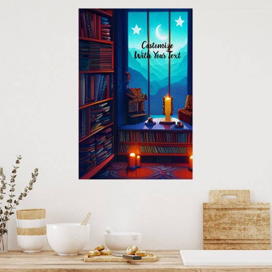 Poster Bibliothèque Night Sky (Cuisine)