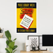 Poster Bibliothèque publique Chicago 1940 WPA (Bureau à domicile)