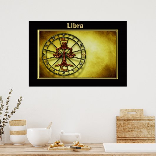 Poster Bibliothèque Zodiac Astrologie (Cuisine)