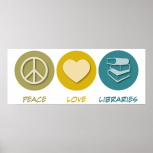 Poster Bibliothèques d'amour de paix