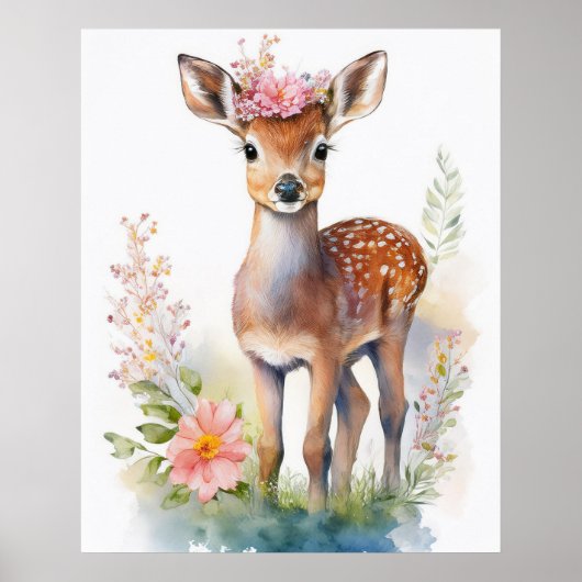 Poster Biche Fille Vintage 2 (Devant)