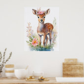 Poster Biche Fille Vintage 2 (Cuisine)