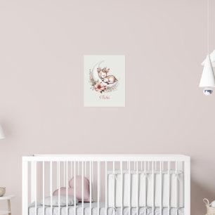 Poster Biche pour Bébé Fille Personnalisée