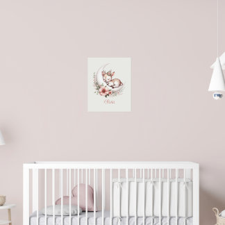 Poster Biche pour Bébé Fille Personnalisée