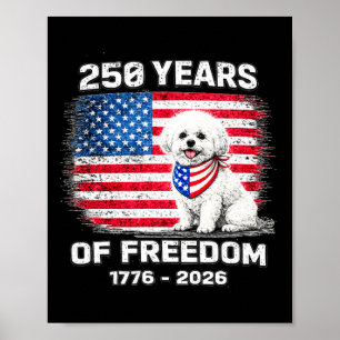 Poster Bichon Frise 250 Ans Anniversaire Amérique 250ème