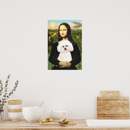 Poster Bichon Frise 2R - Mona Lisa (Cuisine)