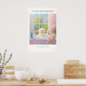 Poster Bichon Frise Art Print Monet Style French Bathroom (Cuisine)