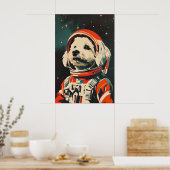 Poster Bichon Frise Astronaut Poster, Bichon Frise Retro (Cuisine)