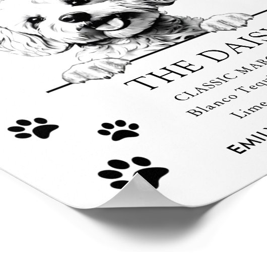 Poster Bichon Frise Chien Mariage Signature Boisson Signa (Coin)