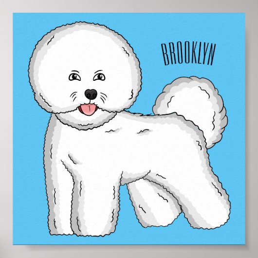 Poster Bichon frise dog dessin animé (Devant)