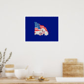 Poster Bichon frisé drapeau américain (Cuisine)