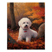 Bichon Frise en automne Feuilles automne Inspire