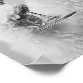 Poster Bichon Frise Holding Wine Wall Art, Black and Whit (Coin)