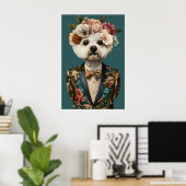 Poster Bichon Frise In Suit Poster, Bichon Frise (Bureau à domicile)