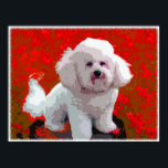 Poster Bichon Frise Pop Art Prints<br><div class="desc">Aimez le Bichon Frise ? Voici votre chance de montrer cette adorable race au monde,  avec une peinture numérique pop art colorée,  amusante. Le passage à une taille d'impression standard facilitera vos options d'encadrement.</div>