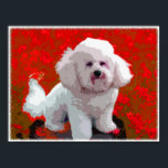 Poster Bichon Frise Pop Art Prints<br><div class="desc">Aimez le Bichon Frise ? Voici votre chance de montrer cette adorable race au monde,  avec une peinture numérique pop art colorée,  amusante. Le passage à une taille d'impression standard facilitera vos options d'encadrement.</div>