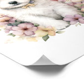 Poster Bichon Frise Pupet Pet Aquarelle Flower (Coin)