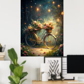 Poster Bicycle and Flowers (Bureau à domicile)