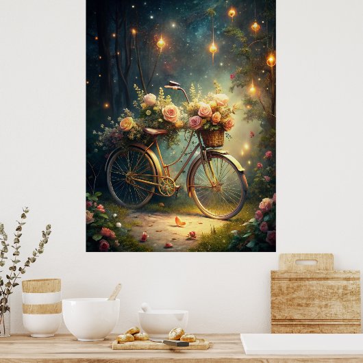 Poster Bicycle and Flowers (Cuisine)