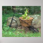 Poster Bicycle Pink Flowers en Panier (Devant)
