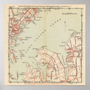 Poster Bicycle Roads in New York and Conneticut