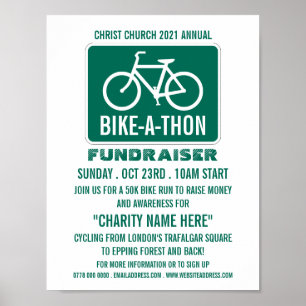 Poster Bicycle Sign, Charity Bike-a-Thon Event