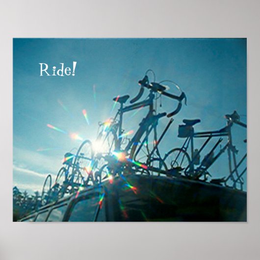 Poster - Bicycles with Rainbow Rays (Devant)