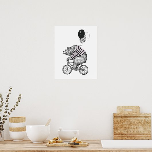 Poster Bicyclette à ballon (Cuisine)