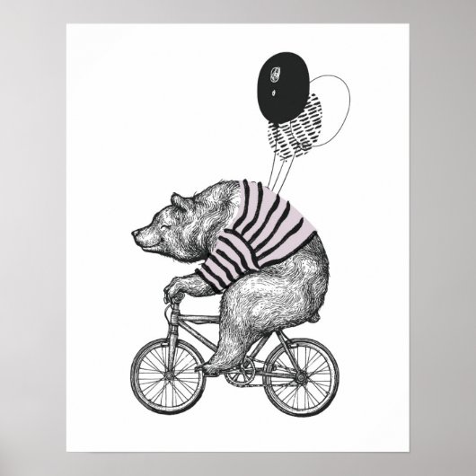 Poster Bicyclette à ballon (Devant)
