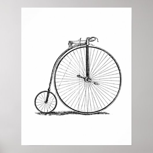 Poster bicyclette à grande roue penny farthing (Devant)