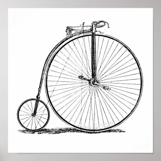 Poster Bicyclette à grande roue Penny Farthing (Devant)